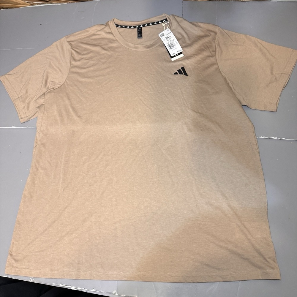 Adidas 2XL Essentials Men's Chalky Brown & Black Feelready Training Tee JW7438